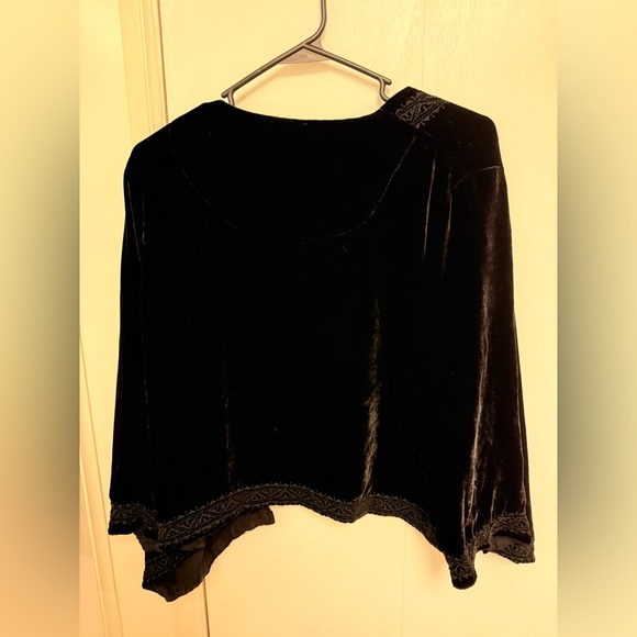 Johnny Was JWLA Black Velvet Open Front Kimono Jacket – Size Small - Picture 2 of 3